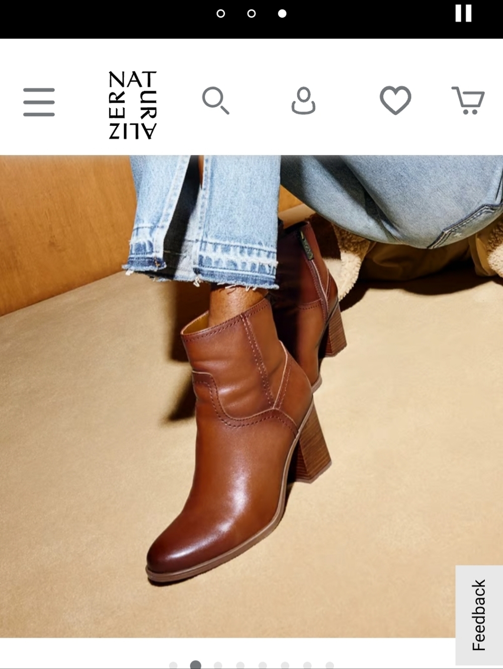 Naturalizer Kalina Ankle Boots Booties Cider Spice Brown Leather Women's Size 6 - Picture 2 of 14